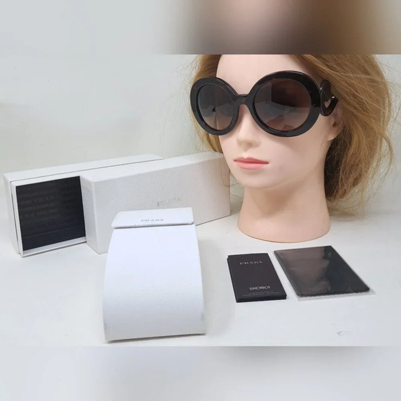 NWT Prada Women's Baroque Sunglasses Tortoise Round SPR 27N 2AU-6S1 55-22-135 - Picture 2 of 16